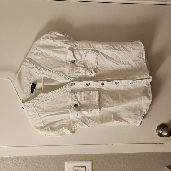 Vici Short Sleeve Striped Button Down Blouse S - Picture 1 of 7